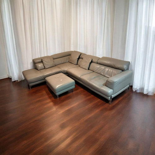 DESIGNER GENUINE LEATHER CORNER SOFA - LONDON DELIVERY AVAILABLE TODAY ( save thousands))