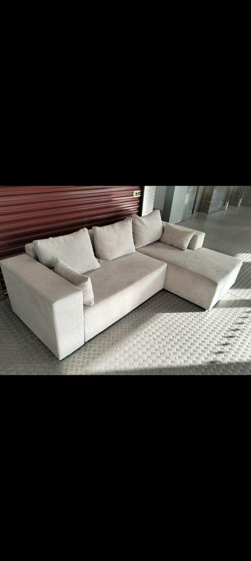 CREAM CORNER SOFA BED WITH STORAGE DELIVERY AVAILABLE TODAY