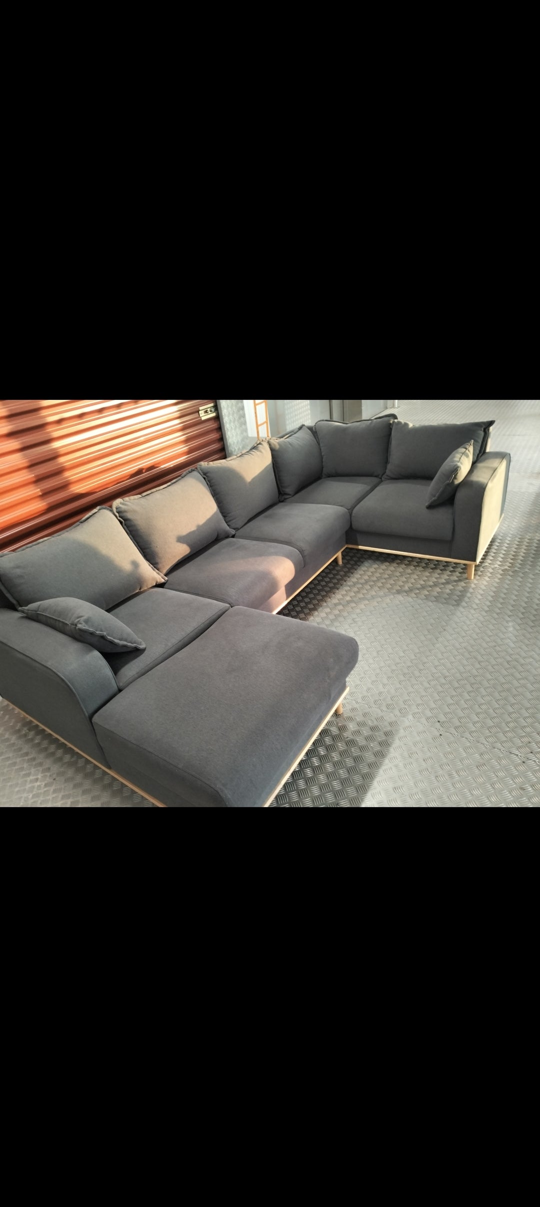 GREY DESIGNER CORNER SOFA DELIVERY AVAILABLE TODAY
