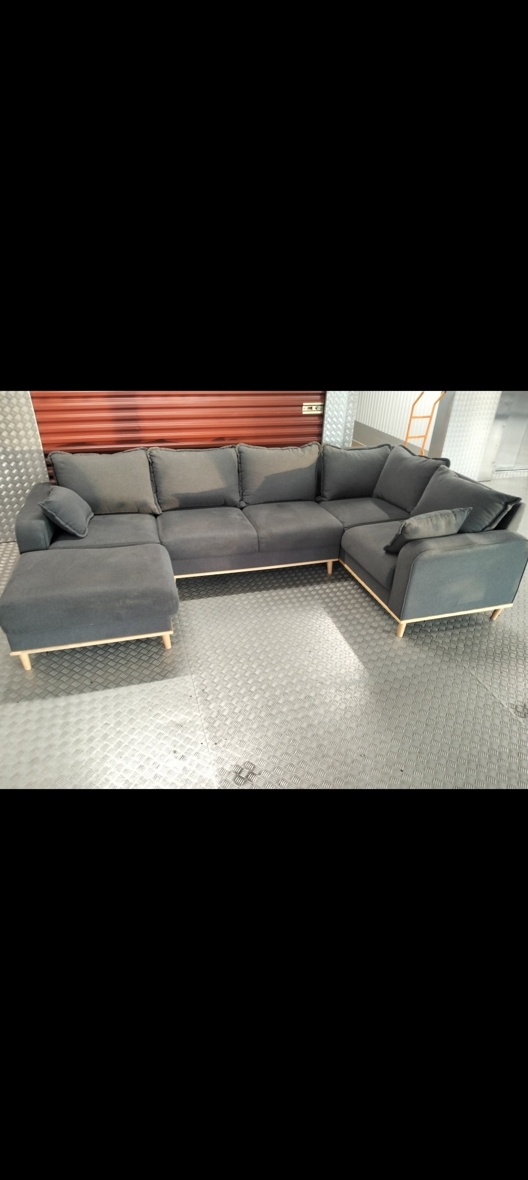 GREY DESIGNER CORNER SOFA DELIVERY AVAILABLE TODAY