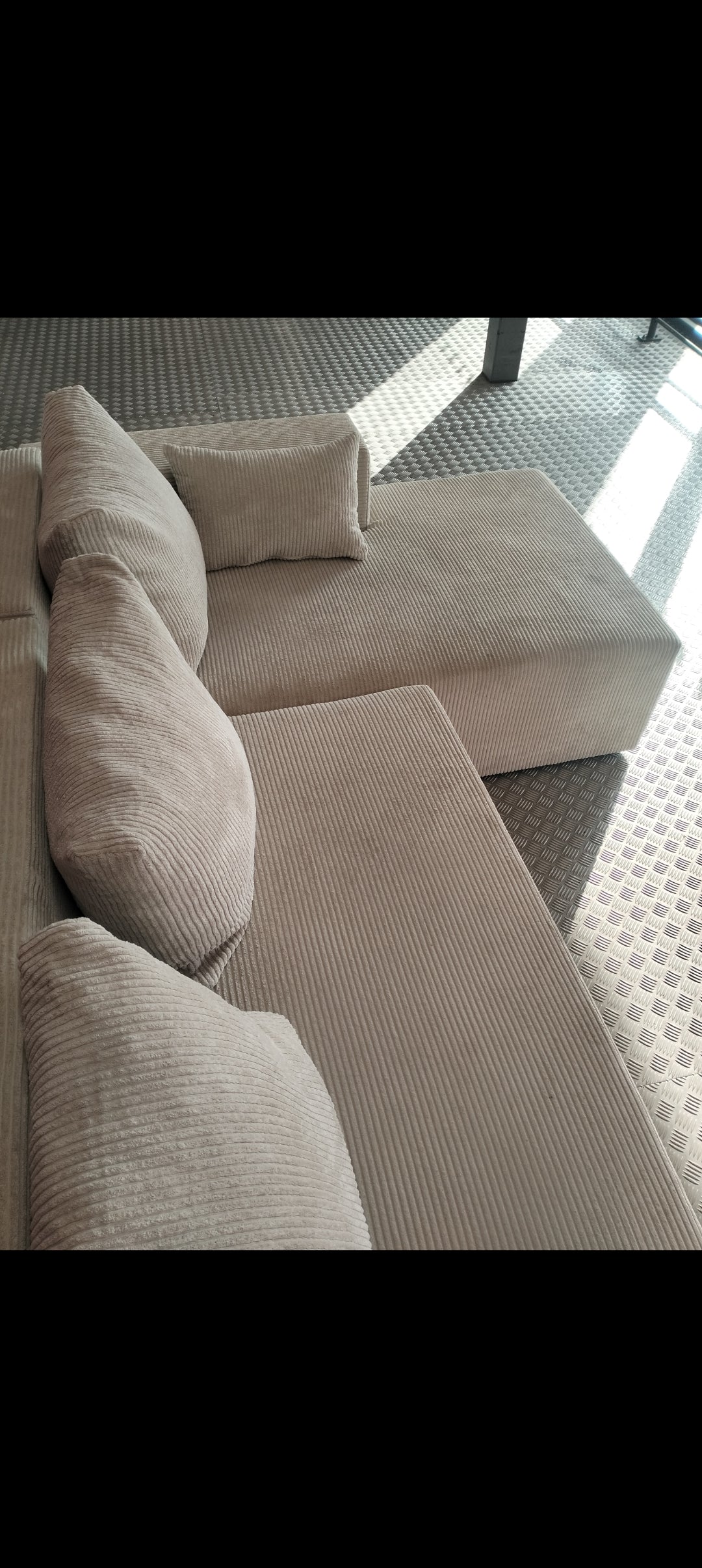 CREAM CORNER SOFA BED WITH STORAGE DELIVERY AVAILABLE TODAY