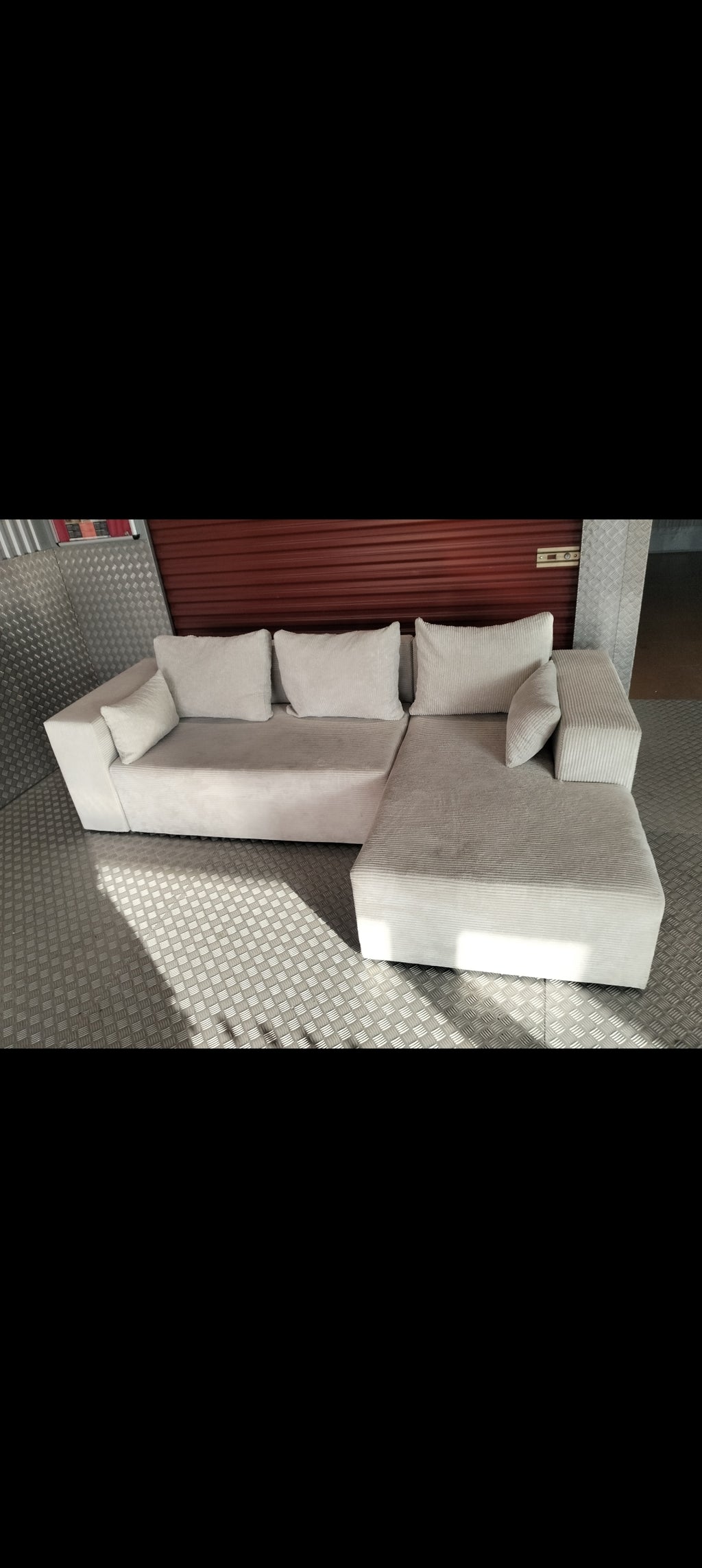 CREAM CORNER SOFA BED WITH STORAGE DELIVERY AVAILABLE TODAY