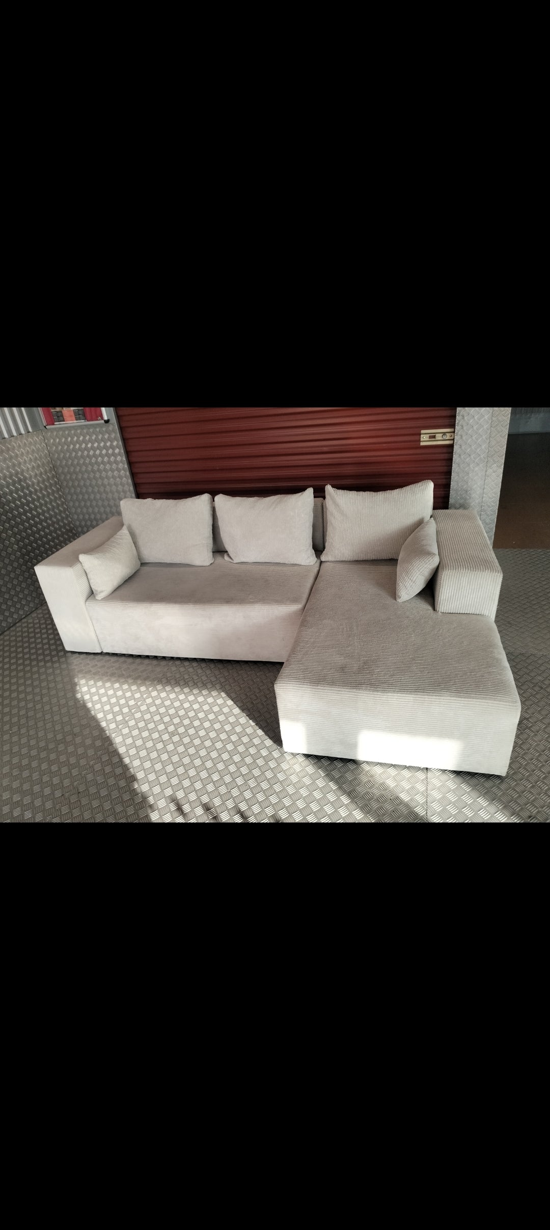 CREAM CORNER SOFA BED WITH STORAGE DELIVERY AVAILABLE TODAY