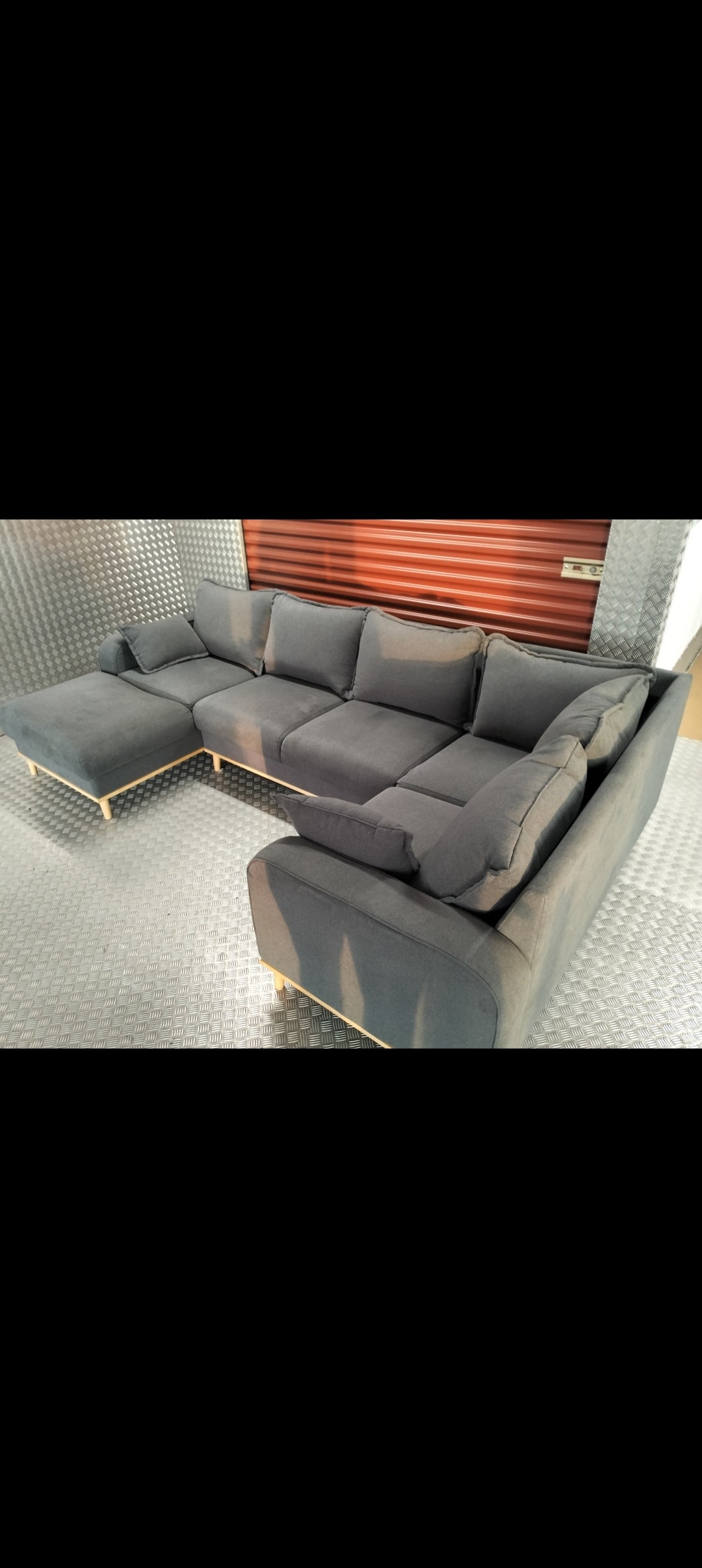 GREY DESIGNER CORNER SOFA DELIVERY AVAILABLE TODAY