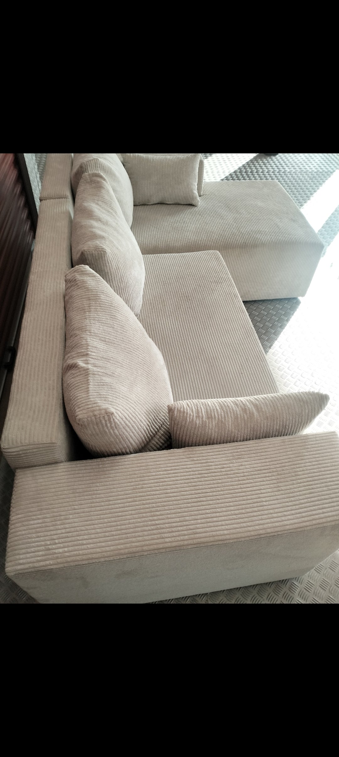 CREAM CORNER SOFA BED WITH STORAGE DELIVERY AVAILABLE TODAY
