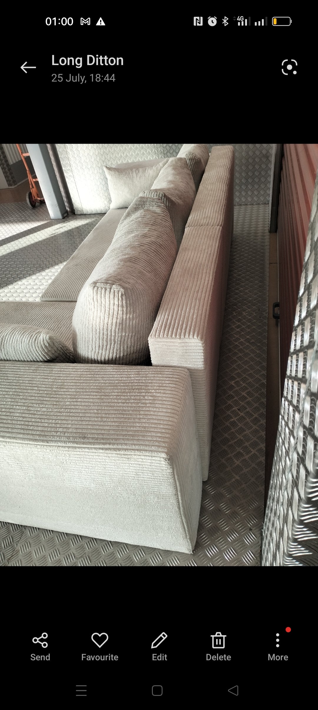 CREAM CORNER SOFA BED WITH STORAGE DELIVERY AVAILABLE TODAY